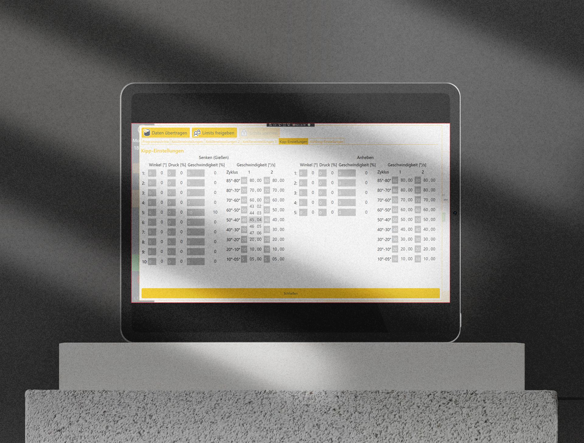 LEANIO Einstelldatenbank